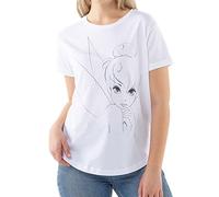 Cotton Soul Tinkerbell Disney - Tinkerbell Face - Maglietta da donna alla moda, bianco, XL