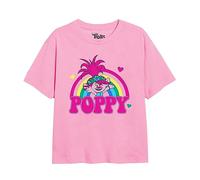 COTTON SOUL Trolls Poppy Rainbow Girls T Shirt, Light Pink, 3-4 Years