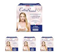 COTTON SOUND ULTRA ALI NOTTE Assorbenti con Cotone 10 Pezzi, 100% Cotone Idrofilo, Ipoallergenici, Dermatologicamente Testati, Super Assorbenti, Tecnologia Multistrato, Made in Italy (Confezione da 4)