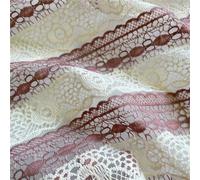 Cotton Striped Mesh Embroidery Fabric
