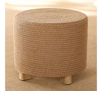 Cotton Thread Round Footstool Ottoman for Living Room and Bedroom Jute 30 x 31 cm