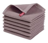 Cotton Waffle Weave Kitchen Dish Cloths, Ultra Soft Absorbent Quick Drying Dish Towels, 12x12 Inches, 6-Pack, Brown Dish Cloth Towels