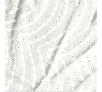 Cotton White Hollow Lace Embroidery Fabric