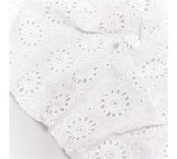 Cotton White Hollow Lace Embroidery Fabric