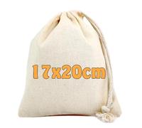Cottonbagjoe borsa in cotone | 17 x 20 cm | borsa in tessuto con coulisse | borsa calendario dell'avvento | borsa per il pranzo | borsa cosmetica | borsa per gioielli | borsa con cordoncino