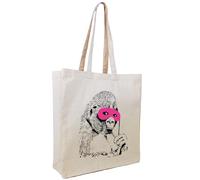 Cottonbagjoe Borsa in iuta per canva, in tessuto simile al jeans (molto robusta e resistente) non stampata con piega laterale e fondo e due manici lunghi 38 x 42 x 10 cm, Gorilla in A Pink Mask