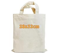 Cottonbagjoe Borse in cotone da dipingere, 28 x 32 cm, sacchetto di stoffa, fai da te, sacchetto di lana da costruzione, manico corto, formato DIN A4, sacchetto regalo, sacchetto di iuta, naturale,