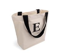 Cottonbagjoe Elegante borsa capiente | stampa personalizzata | con tasca interna, cerniera e fondo grande | Borsa in cotone | Borsa shopper in tessuto | Öko-Tex 100 Standard, Naturale/E,45 x 38 cm