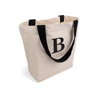 Cottonbagjoe Elegante borsa capiente | stampa personalizzata | con tasca interna, cerniera e fondo grande | Borsa in cotone | Borsa shopper in tessuto | Öko-Tex 100 Standard, Naturale/B,45 x 38 cm