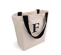 Cottonbagjoe Elegante borsa capiente | stampa personalizzata | con tasca interna, cerniera e fondo grande | Borsa in cotone | Borsa shopper in tessuto | Öko-Tex 100 Standard, Naturale/F,45 x 38 cm