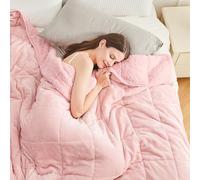 Cottonblue Coperta ponderata in pile Sherpa, 120 x 180 cm, 7 kg, per letto doppio/matrimoniale, coperta in peluche per dormire profondo e relax, coperte calme pesanti con perline cemaric, rosa