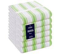 COTTONIVA Premio Strofinaccio da cucina in puro cotone 100%, set di 6 asciugamani da cucina, set di asciugamani da cucina morbidi e resistenti, lavabile in lavatrice - 40 x 66 cm Verde