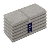 Cottoniva Set di 6 tovaglioli di stoffa di cotone 100%, 50x50 cm, riutilizzabili, grandi tovaglioli, tessuto di puro cotone, di alta qualità, ideali per uso domestico ed eventi - Grigio