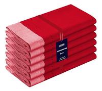 Cottoniva Set di 6 tovaglioli di stoffa di cotone 100%, riutilizzabili, grandi tovaglioli, tessuto di puro cotone, di alta qualità, ideali per uso domestico ed eventi - 50x50 cm Rosso