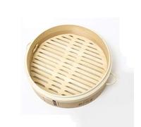 Cottura a vapore in bambù cinese con coperchio, per cucinare verdure e panini per fare pentole, cestello in bambù (gabbia da 30 cm)