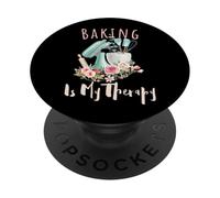 Cottura è la mia terapia Cucina Bake Lover Cooking Baker Citazione PopSockets PopGrip Adesivo