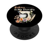 Cottura è la mia terapia Cucina Bake Lover Cooking Baker Citazione PopSockets PopGrip Adesivo