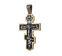 COTTVOTT Ciondolo a forma di croce ortodossa orientale, in acciaio inox, stile retrò, religioso, crocifisso, bizantino, cristiano, solo per uomini e donne