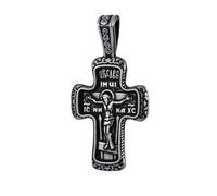 COTTVOTT Ciondolo a forma di croce ortodossa orientale, in acciaio inox, stile retrò, religioso, crocifisso, bizantino, cristiano, solo per uomini e donne