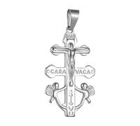 COTTVOTT Cruz de Caravaca - Ciondolo a forma di crocifisso, con croce cattolica Caravaca, doppia croce con angeli, per la creazione di gioielli religiosi