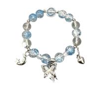 Couawaticy Cristalli curativi, braccialetto a maglia, braccialetto, pietre naturali a strati, pietra, braccialetto, perle, regalo elastico 925, alla moda, regalo di compleanno, regolabile, Taglia