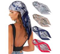 Coubeau 35 “Grande macchia sciarpe quadrate per le donne - 4 PC Donne Seta Come Testa Sciarpa Bandane Capelli Sciarpa Collo Sciarpa