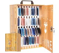 Coubird Mobiletto portacellulare, armadietto in legno per cellulari con chiave, piccola cassaforte portatile, adatto per aziende, scuole, luoghi riservati, ecc. (marrone, 36 griglie)
