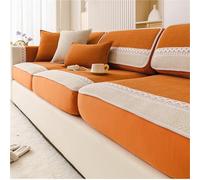 Couch Covers For 2/3/4 Cushion Couch Sofa, Full Flat Non-Slip Seat Cover With Silicone Dots, Machine Washable, Non-Slip Sofa Protector(Orange,60 * 80cm)