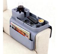 Couch Cup Holder Tray,Silicone Couch Couch Cup Holder, Divano Bracciolo Storage Vassoio con tasche laterali antiscivolo e a prova di perdite per telefoni cellulari, telecomandi TV, tazze e penne