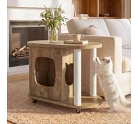 Couch End Table Cat Condo with Scratch Posts, Bed & Swivel