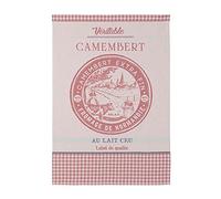 Coucke - Asciugamano in cotone jacquard, motivo camembert, 50 x 70 cm, colore: rosso, 100% cotone