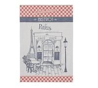 Coucke Asciugamano jacquard in cotone francese, Bistrot autentico, 50,8 x 76,2 cm, rosso, 100% cotone