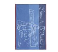 Coucke Asciugamano jacquard in cotone francese, mulino rosso, blu, 50,8 x 76,2 cm, 100% cotone