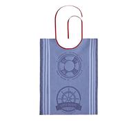Coucke Bavaglino Stampato in Cotone Jacquard Nautico, Blu, 43 x 60 cm, 50x75