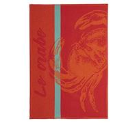 Coucke French Cotton Jacquard Asciugamano 20" x 30" Granchio (Crab) Rosso