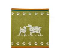 Coucke Quadrato spugna stampata in jacquard di cotone, pecora, 50 x 75 cm