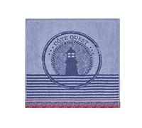 Coucke carré éponge Imprimé en Jacquard de Coton, Phare Spugna Quadrata, Blu, 50 x 50 cm