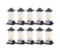 CoudarTitie 10 Pezzi Lampione Ferrovia Modello Accessori Tavolozza Mini Lampada Viale Stradale Decorativo Materiale Pp Adatta per Paesaggi Scenici Fotografia, Luce Bianca