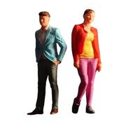 CoudarTitie 2 Personaggi in Scala 1/64, Personaggi Maschili E Femminili, Parcheggio Ferroviario, Modello Femminile in Miniatura per Casa delle Bambole, Scena Fai, Combinazione per Il Tempo Libero