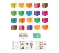 CoudarTitie 20x Cubi Impilabili in Acrilico Arcobaleno per Bambini, Educativi E Sensoriali