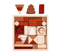 CoudarTitie 43 Pezzi Gioco di Costruzione in Legno con Forme Geometriche Creativo Set di Blocchi Geometrici Gioclo per Bambini, Casa, Classe, Legno Naturale 43PC