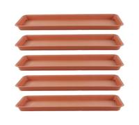 CoudarTitie 5 Pezzi Vassoio Rettangolare per Piante Sottovaso per Fioriera Vaschetta per Fiori Supporto per Drip Materiale Robusto E Durevole Facile da Pulire ADA, Rosso