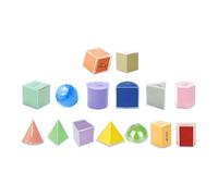 CoudarTitie 9 Pezzi Solidi Geometrici Blocchi Forme 3D Modelli Scomponibili Resistenti in Pp E Carta per Lezioni di Matematica a Scuola Regali Educativi, 12 Pz, Taglia unica bambino