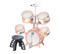 CoudarTitie Batteria Jazz per Bambini, Giocattolo Musicale in PVC, Strumento Musicale per L'apprendimento Precoce, Giocattolo Educativo, Include Bacchette E S, Bordo Arancione