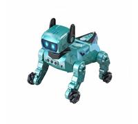 CoudarTitie Cane Robot Interattivo Animale Elettronico Compagno Desktop Robot Cane Giocattolo Elettronico Durevole Telecomando Tre modalità Effetti Luce Suono, Turchese