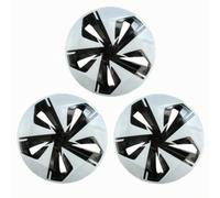 CoudarTitie Coprimozzo Auto Pollici con Design Geometrico Argento E Nero per Cerchi in Acciaio Protezione da Urti E Detriti Adatto per Auto Moderne