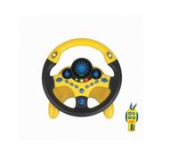CoudarTitie Giocattolo con Pannello Strumenti E Pulsanti per Bambini Struttura Girevole Completa Maniglie Sagomate Chiave Auto Inclusdatto per Esperienze di Guida Immaginative E Educative, Giallo