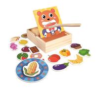 CoudarTitie Giocattolo di Legno per L'alimentazione, Gioco di Abbinamento per Bambini, Apprendimento con Cucchiaio, Giocattolo di Legno per La Selezione Degli