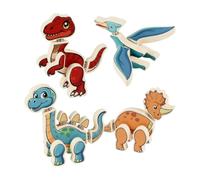 CoudarTitie Giocattolo Dinosauro in Legno con Blocchi Tridimensionali da Montare con a Pulsante per attività Manuale Gioco Interattivo per Sviluppo E
