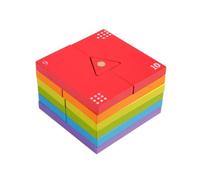 CoudarTitie Gioco di Impilamento con Forme Geometriche e Numeri Coordinazione Occhio-Mano Torre di Impilamento con Base Quadrata e Perno Centrale Tattile